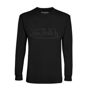 Von Dutch Women’s Black Rhinestone/Bling/Bedazzled Long Sleeve T-Shirt |NEW/NWOT